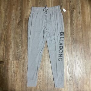 Billabong Mens Gray Jogger Sweatpants Loungewear Drawstring Logo Size M NWT
